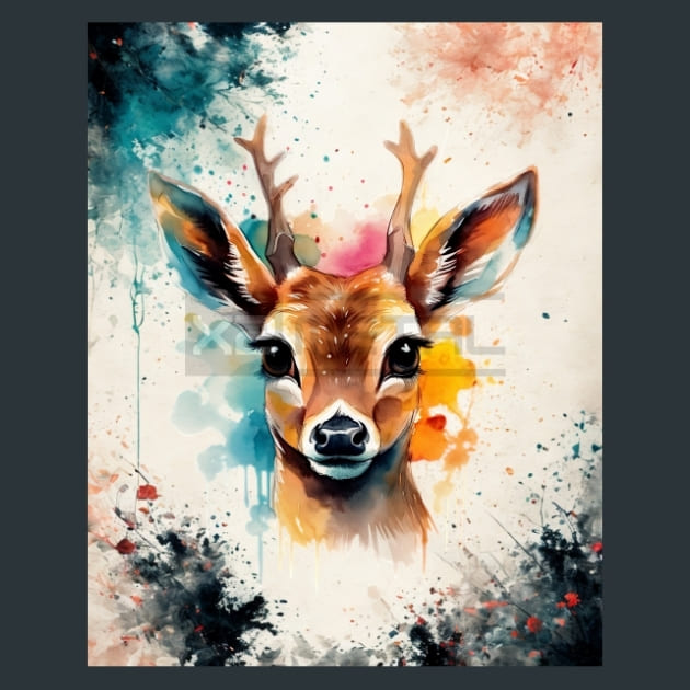 Quirky-Deer-Animal-19-metal-prints-posters-mouse-pads