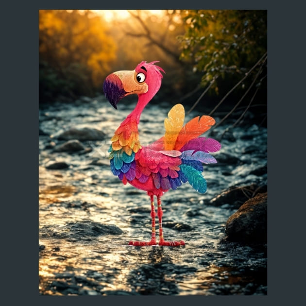 Quirky-Flamingo-11-metal-prints-posters-mouse-pads