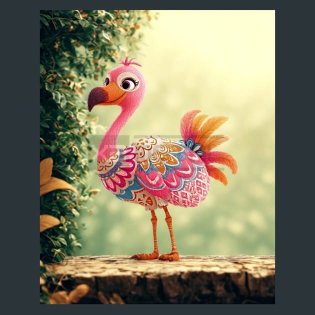 Quirky-Flamingo-12-metal-prints-posters-mouse-pads