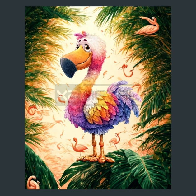Quirky-Flamingo-14-metal-prints-posters-mouse-pads