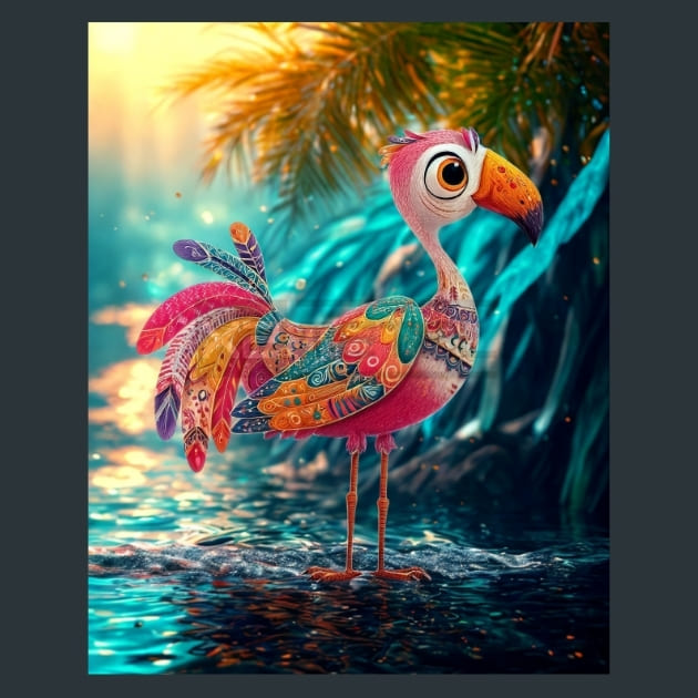 Quirky-Flamingo-3-metal-prints-posters-mouse-pads