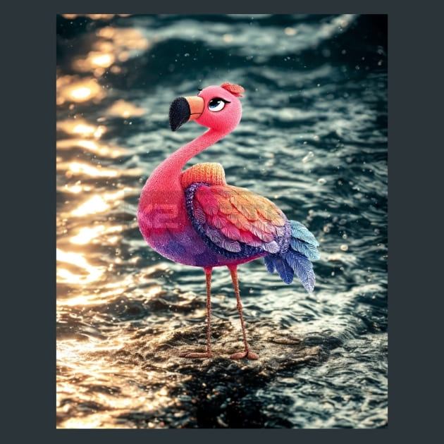 Quirky-Flamingo-4-metal-prints-posters-mouse-pads