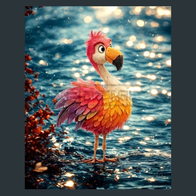 Quirky-Flamingo-5-metal-prints-posters-mouse-pads