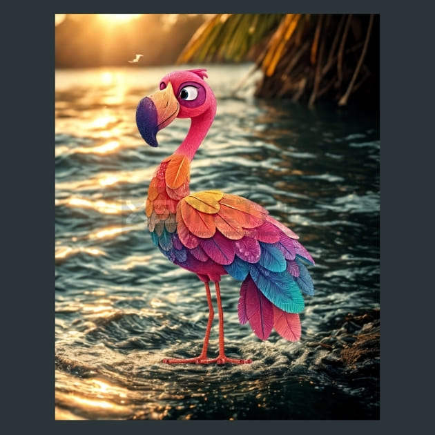 Quirky-Flamingo-9-metal-prints-posters-mouse-pads