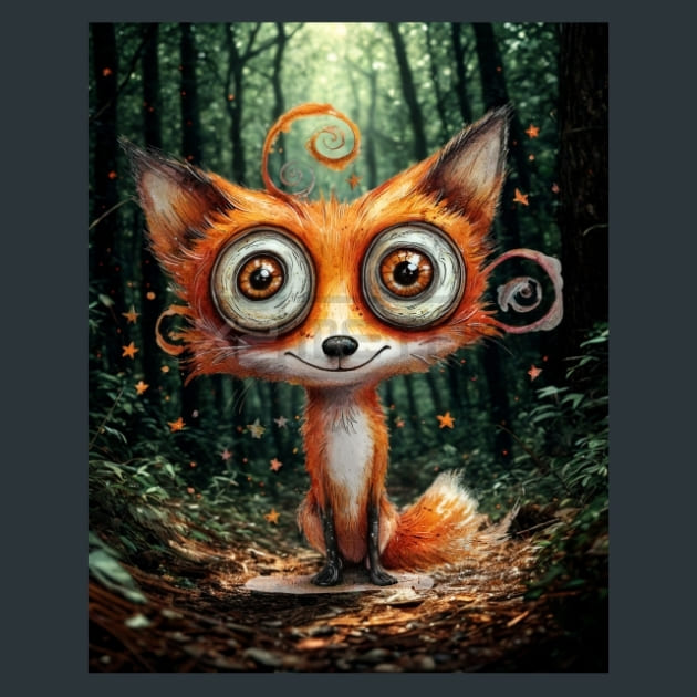 Quirky-Fox-10-metal-prints-posters-mouse-pads