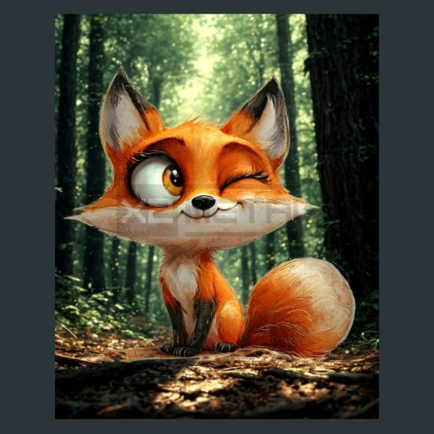 Quirky-Fox-13-metal-prints-posters-mouse-pads