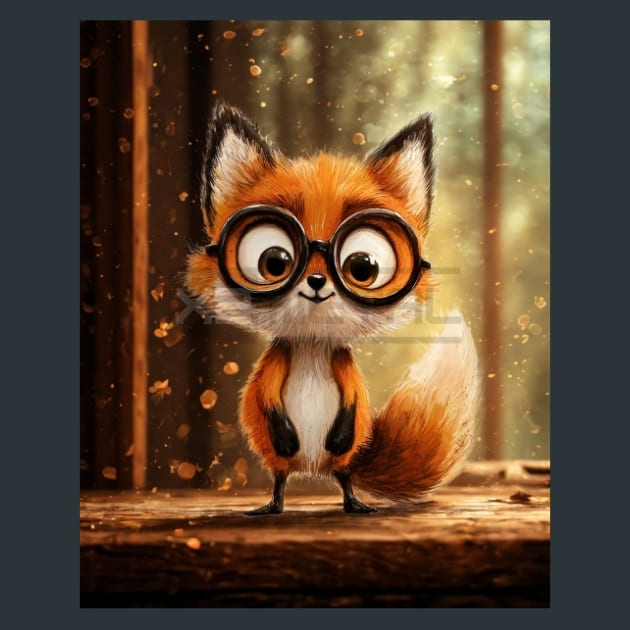 Quirky-Fox-5-metal-prints-posters-mouse-pads