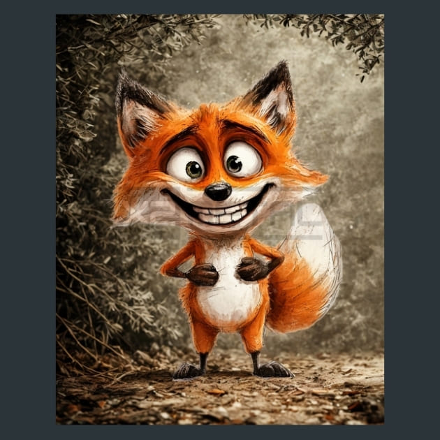 Quirky-Fox-6-metal-prints-posters-mouse-pads