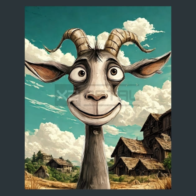 Quirky-Goat-11-metal-prints-posters-mouse-pads