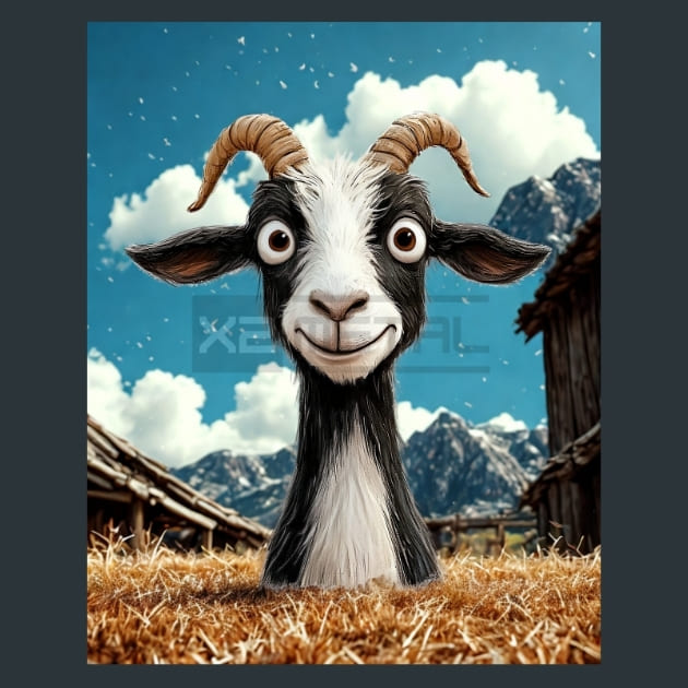 Quirky-Goat-9-metal-prints-posters-mouse-pads