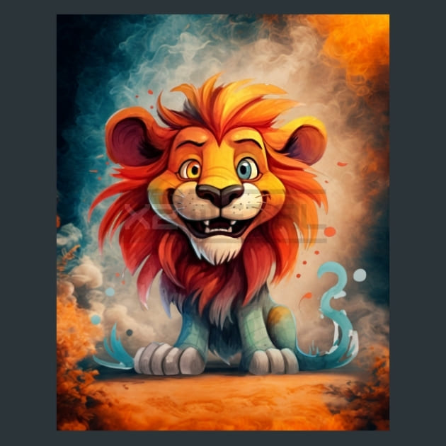 Quirky-Lion-Animal-8-metal-prints-posters-mouse-pads