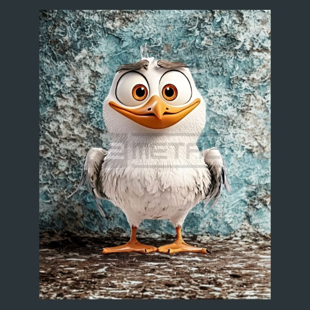 Quirky-Seagull-1-metal-prints-posters-mouse-pads