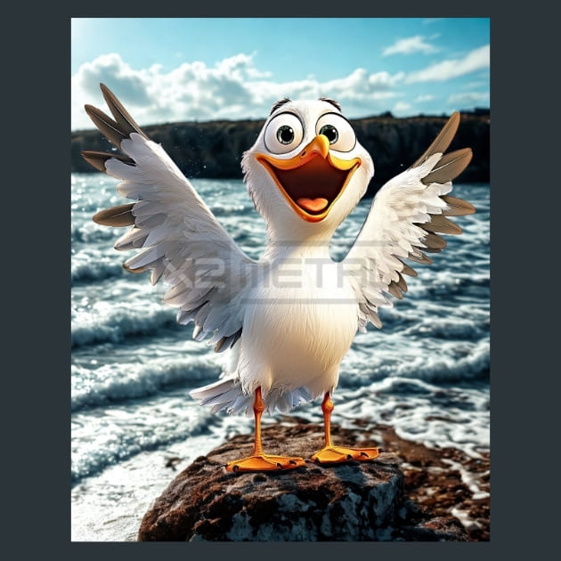 Quirky-Seagull-13-metal-prints-posters-mouse-pads