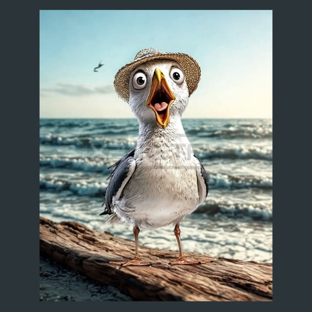 Quirky-Seagull-15-metal-prints-posters-mouse-pads