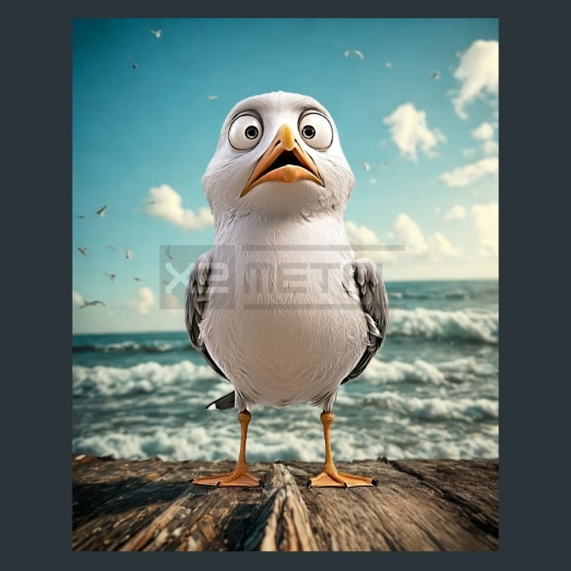 Quirky-Seagull-16-metal-prints-posters-mouse-pads