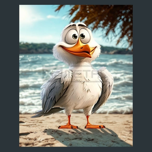 Quirky-Seagull-2-metal-prints-posters-mouse-pads