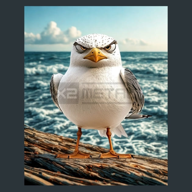 Quirky-Seagull-9-metal-prints-posters-mouse-pads