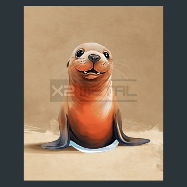 Quirky-Seal-Animal-4-metal-prints-posters-mouse-pads