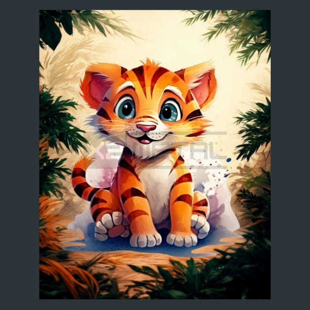 Quirky-Tiger-Animal-2-metal-prints-posters-mouse-pads