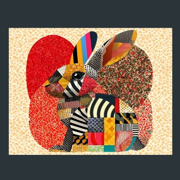 Rabbit Charm 3 Metal Wall Art and Desktop Mouse Pad by X2Metal