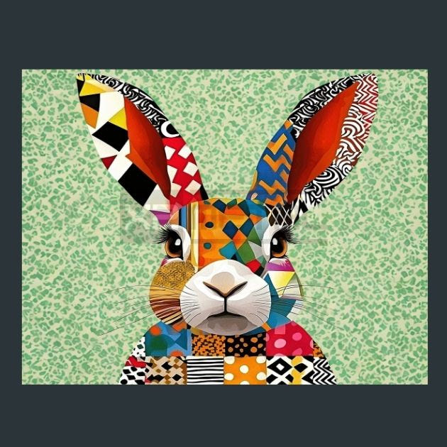 Rabbit Charm 53 Metal Wall Art and Desktop Mouse Pad by X2Metal