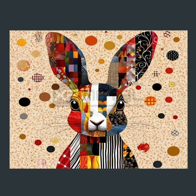 Rabbit Charm 62 Metal Wall Art and Desktop Mouse Pad by X2Metal