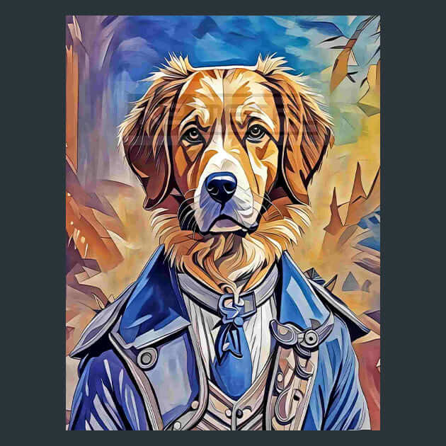 Gloomy Dog Man Metal Wall Art and Desktop Mouse Pad by X2Metal