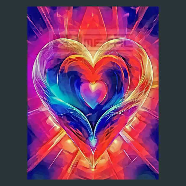 Radiant Heart Metal Wall Art and Desktop Mouse Pad by X2Metal