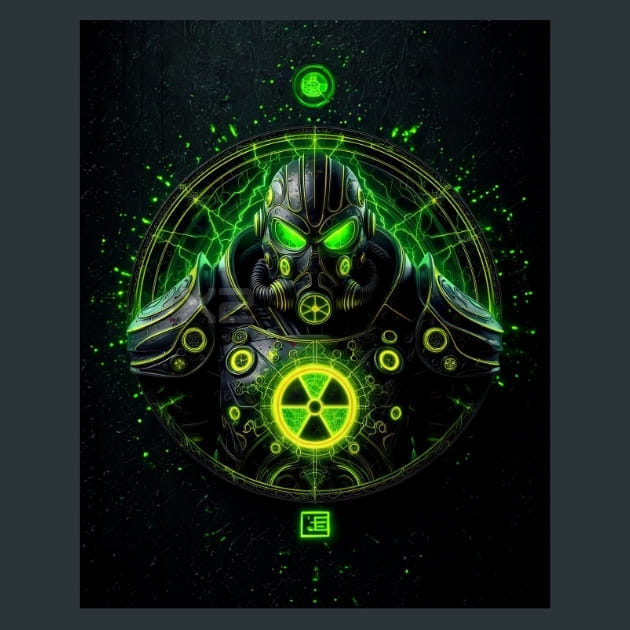 Radiation Elemental Avatar Metal Wall Art and Desktop Mouse Pad by X2Metal