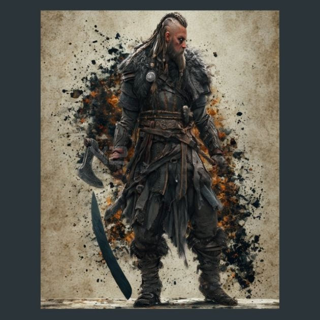 Ragnar Lodbrok Metal Wall Art and Desktop Mouse Pad by X2Metal