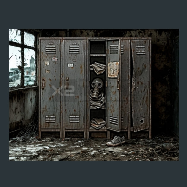 Ravaged Bus-Zombie Wasteland Metal Wall Art and Desktop Mouse Pad by X2Metal
