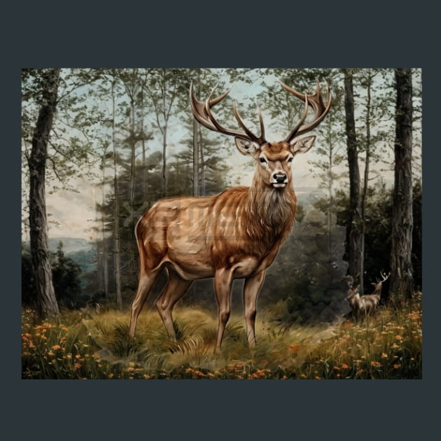 Red-Deer-13-metal-prints-posters-mouse-pads