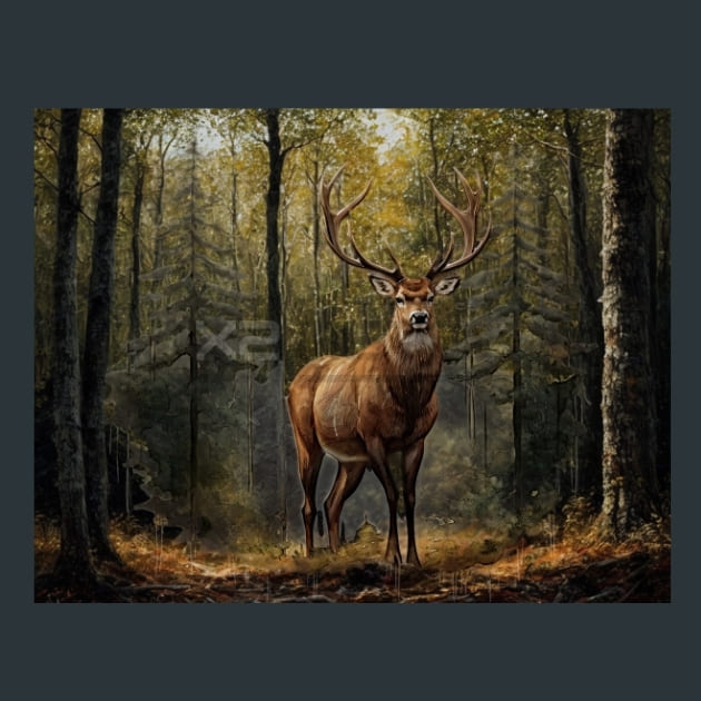 Red-Deer-19-metal-prints-posters-mouse-pads