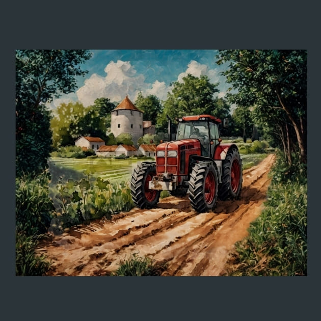 Red-Tractor-1-metal-prints-posters-mouse-pads