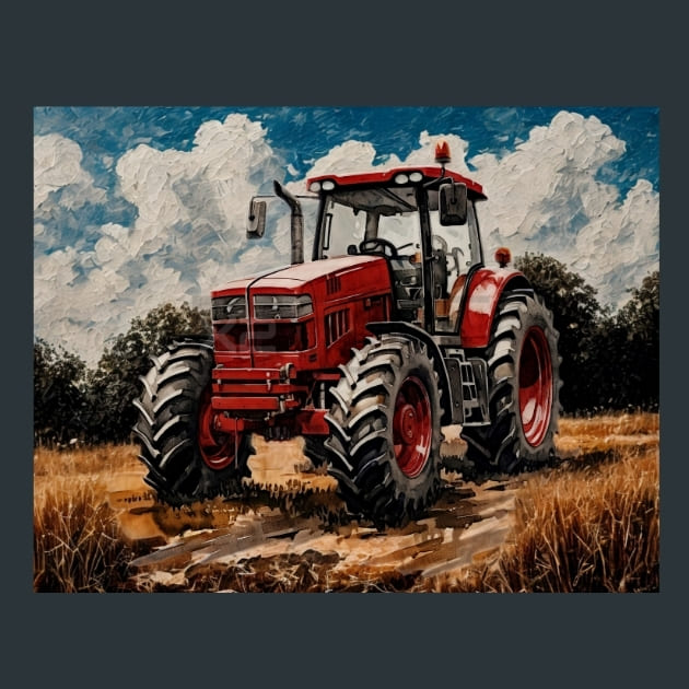 Red-Tractor-10-metal-prints-posters-mouse-pads