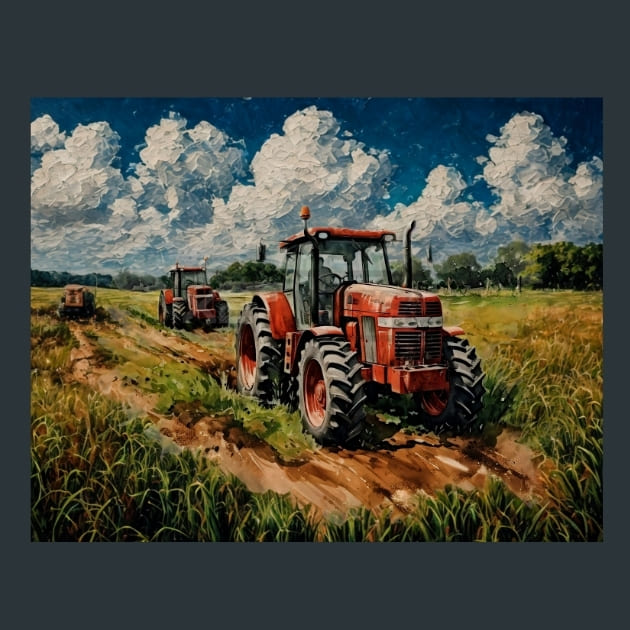Red-Tractor-12-metal-prints-posters-mouse-pads