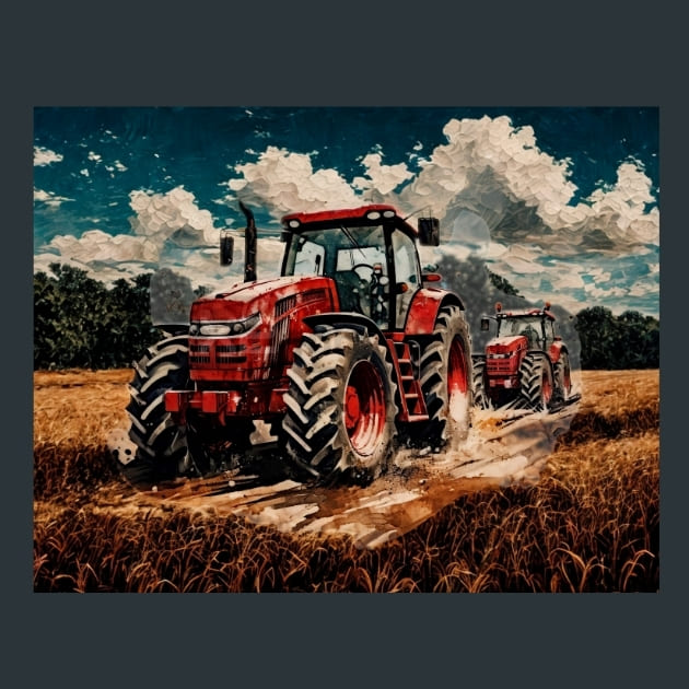 Red-Tractor-14-metal-prints-posters-mouse-pads