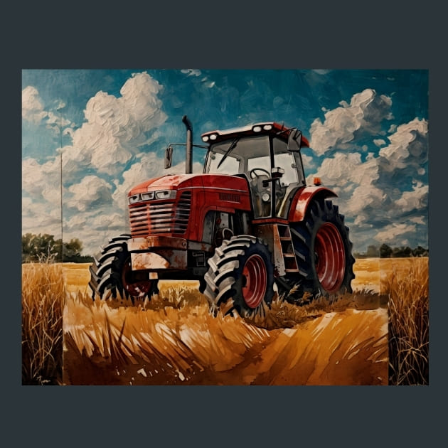 Red-Tractor-17-metal-prints-posters-mouse-pads