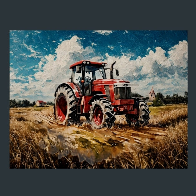 Red-Tractor-18-metal-prints-posters-mouse-pads