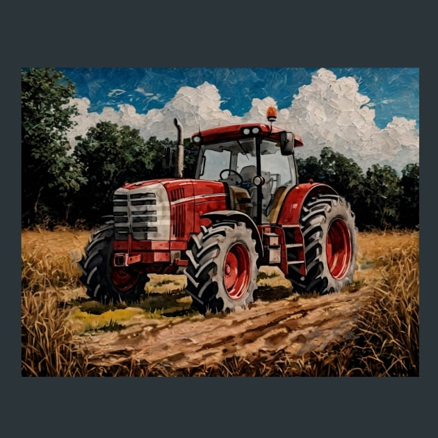 Red-Tractor-3-metal-prints-posters-mouse-pads