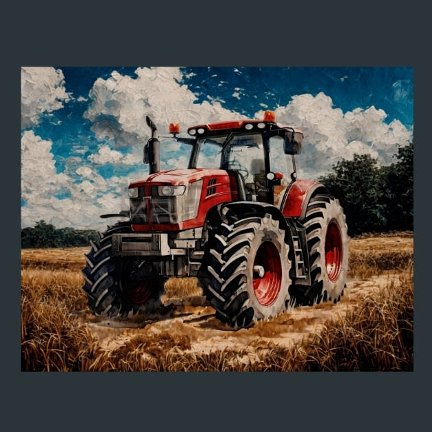 Red-Tractor-5-metal-prints-posters-mouse-pads