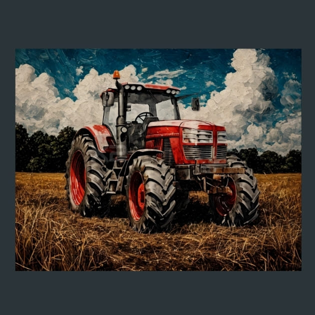 Red-Tractor-6-metal-prints-posters-mouse-pads