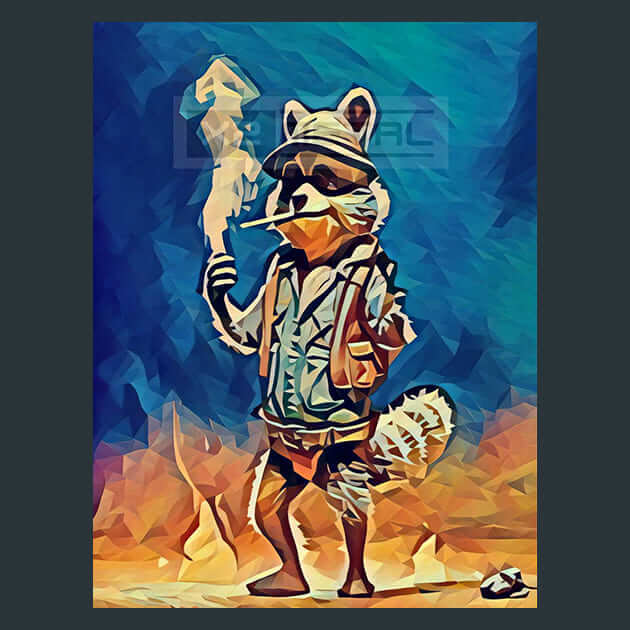 Red Raccoon Metal Prints