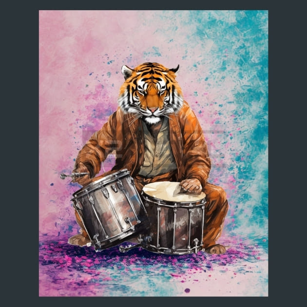 Reef Glide Tiger Metal Wall Art and Desktop Mouse Pad by X2Metal