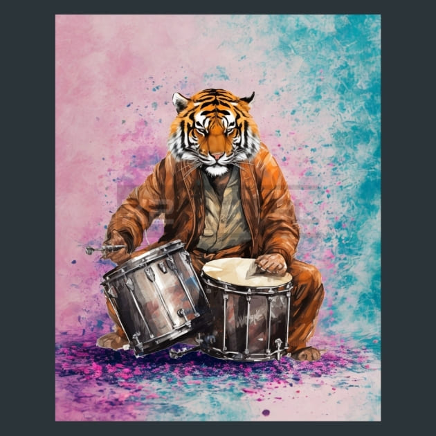 Reef Glide Tiger Metal Wall Art and Desktop Mouse Pad by X2Metal