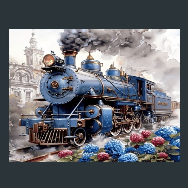 Retro-Train-10-Metal-Prints