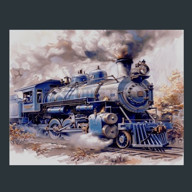 Retro-Train-17-Metal-Prints