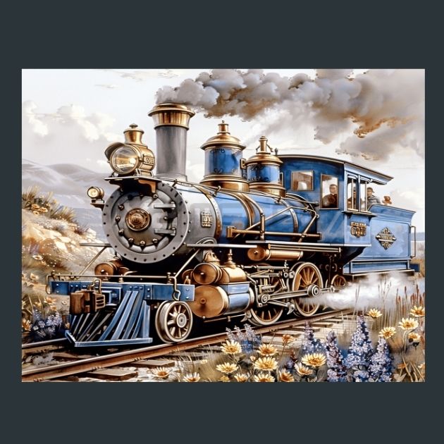 Retro-Train-19-Metal-Prints