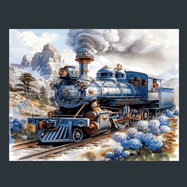 Retro-Train-2-Metal-Prints