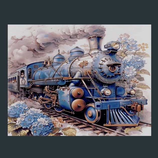 Retro-Train-20-Metal-Prints